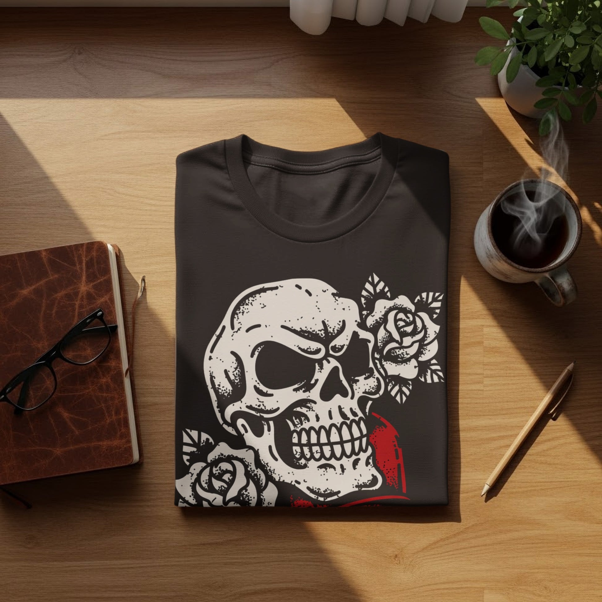 Dark Skull Roses Floral Graphic Print Unique Design product type