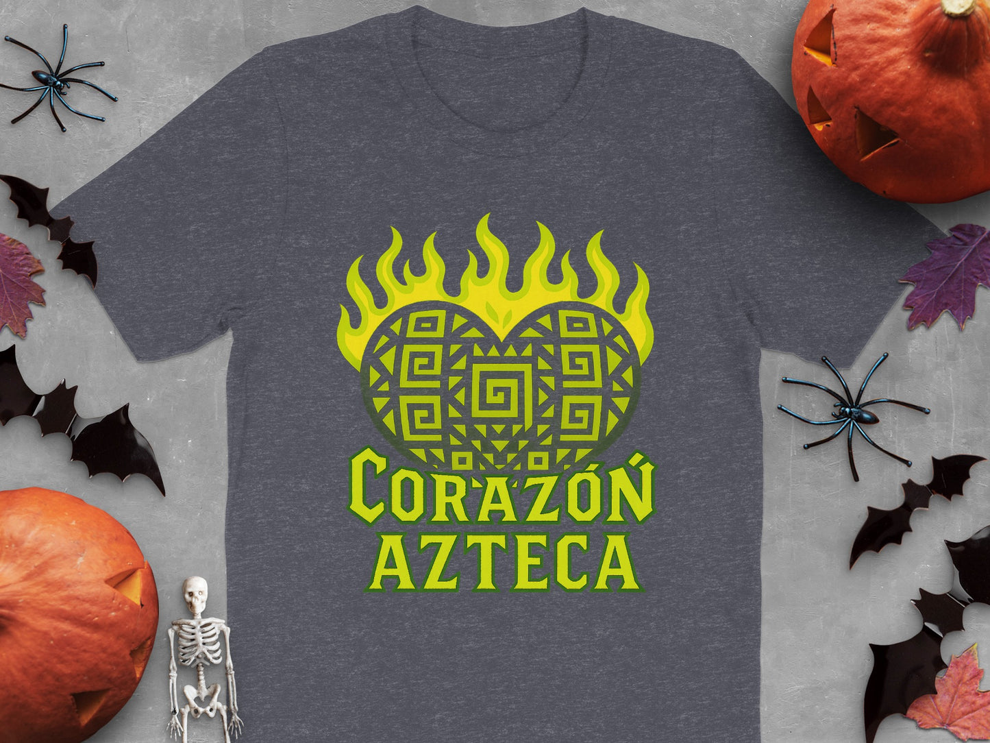 Corazon Azteca Graphic Tee Halloween Themed Shirt product