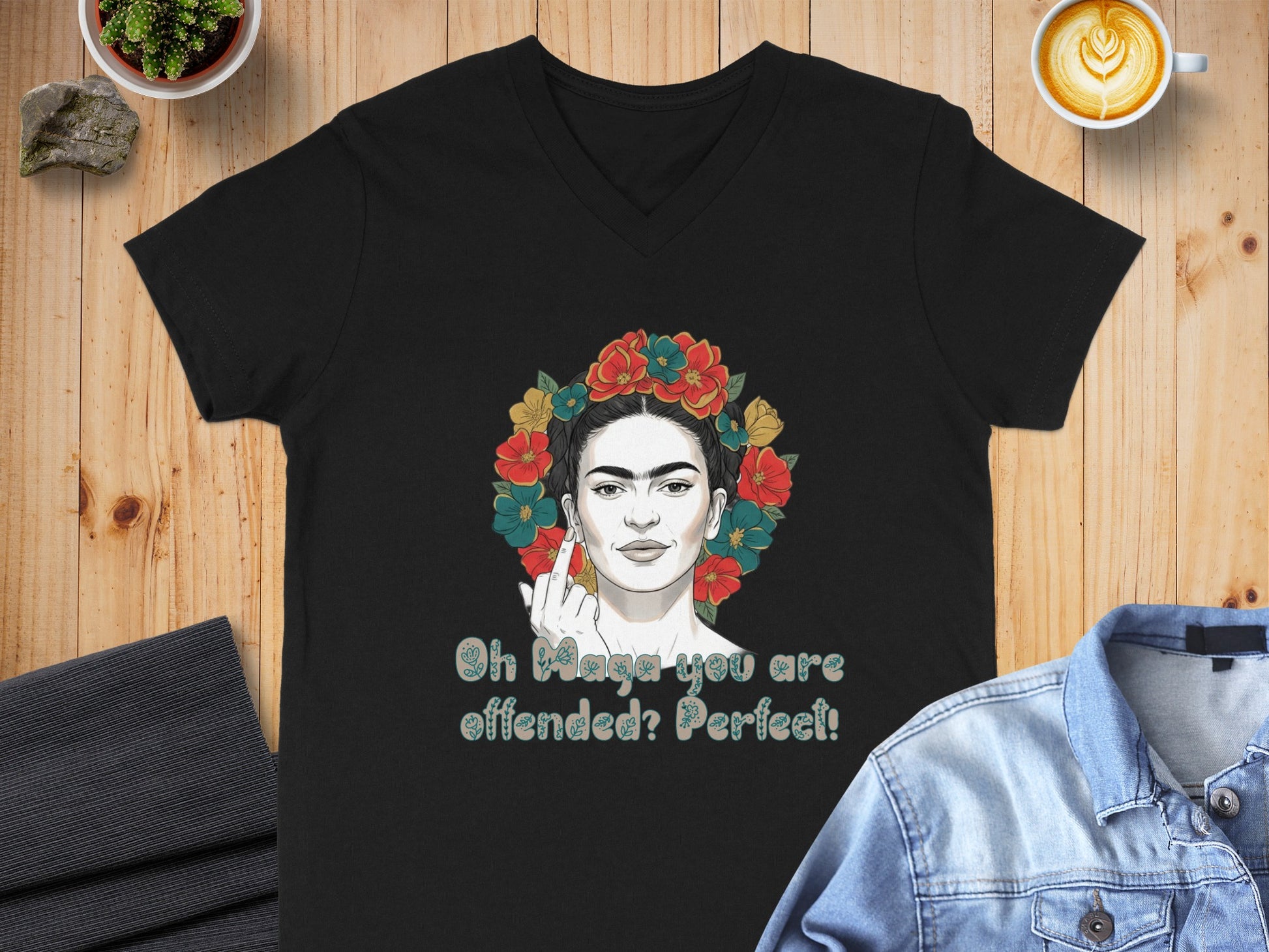 Fun Floral Portrait Shirt with Sassy Quote
