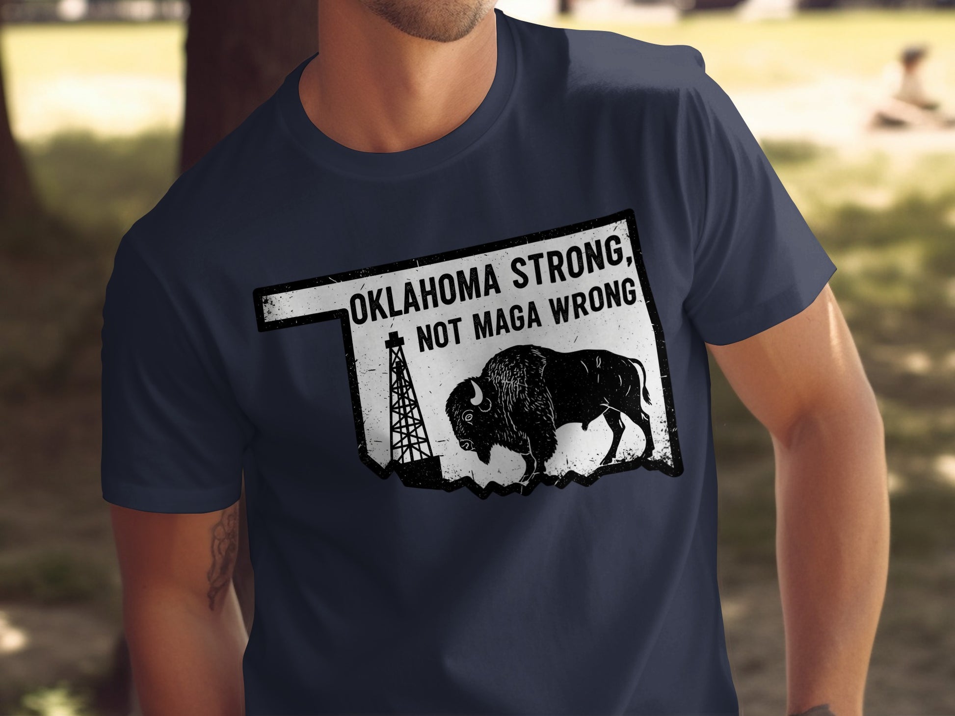 Oklahoma Strong Not MAGA Wrong Graphic Tee product