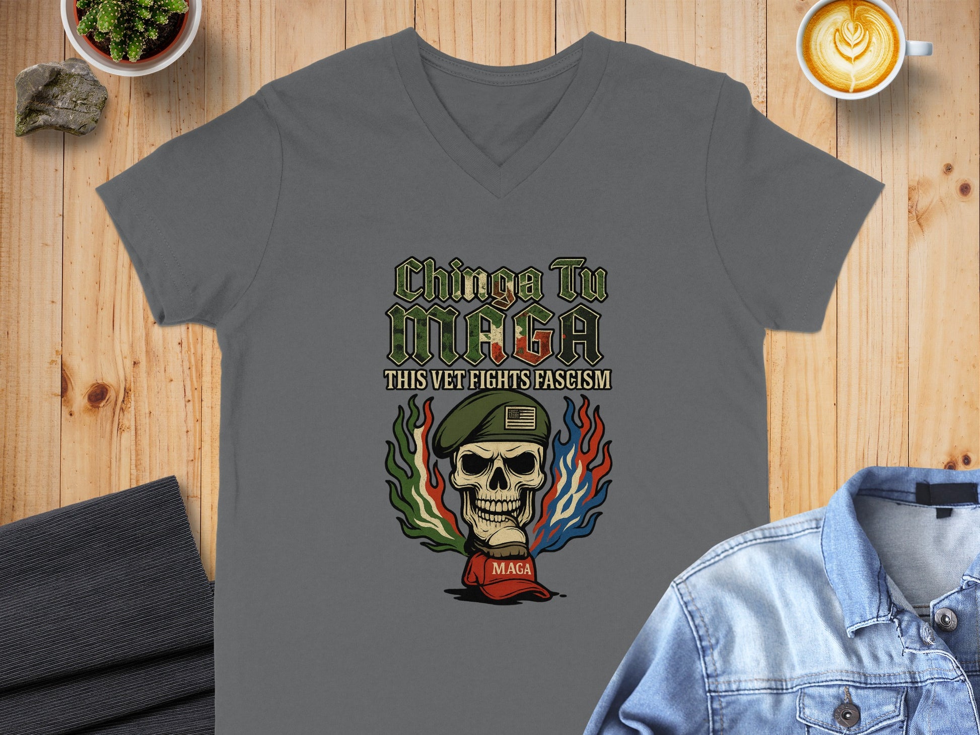 Chinga Tu MAGA This Vet Fights Fascism Shirt product type