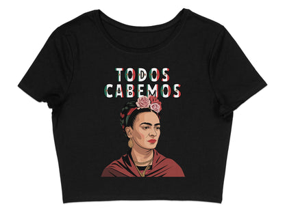 TODOS CABEMOS Print on Black Women's Crop Top product