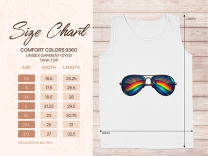 Rainbow Shades Graphic Unisex Garment-Dyed Tank Top product