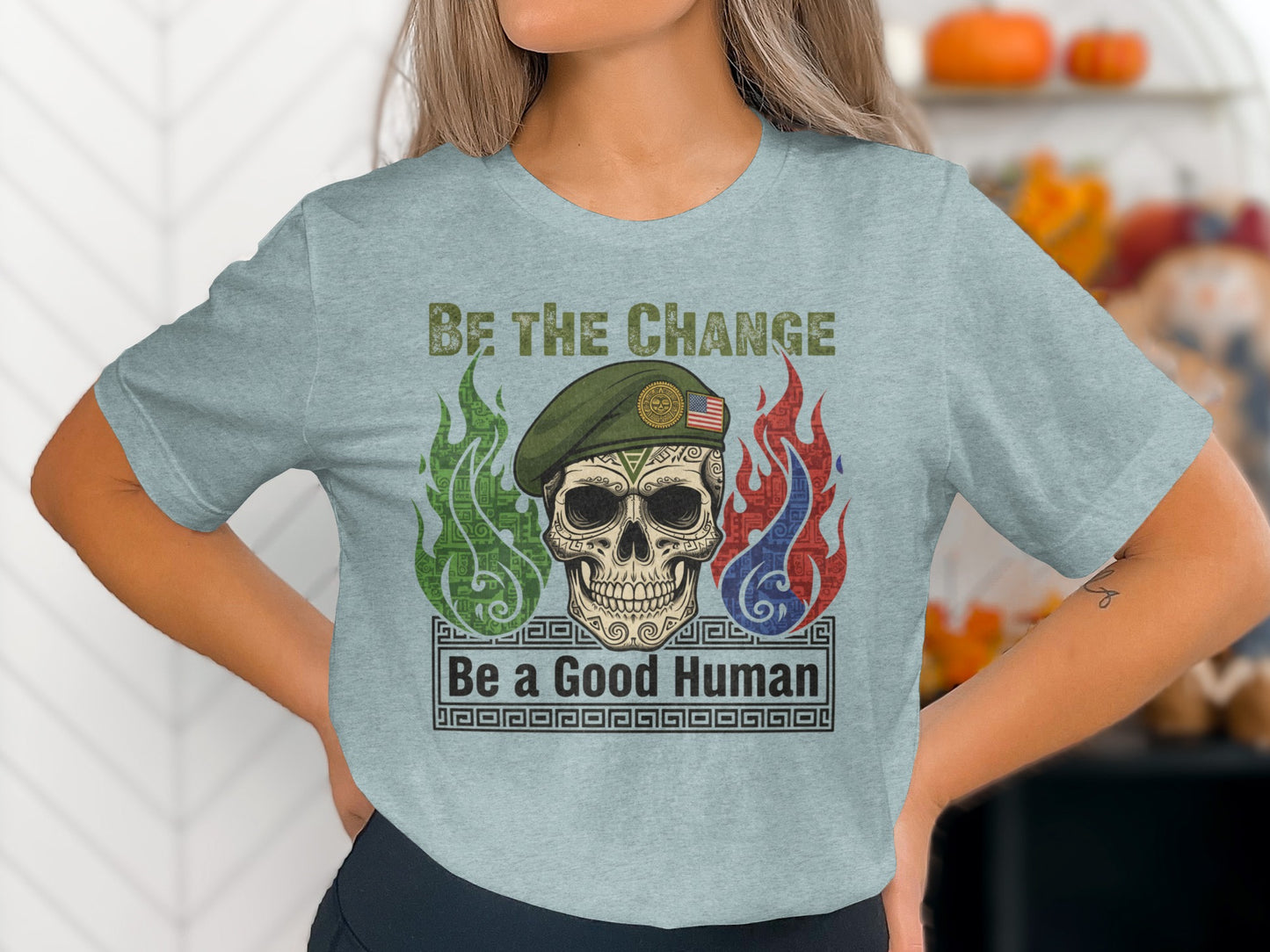 Be The Change Skull Graphic Tee Be A Good Human