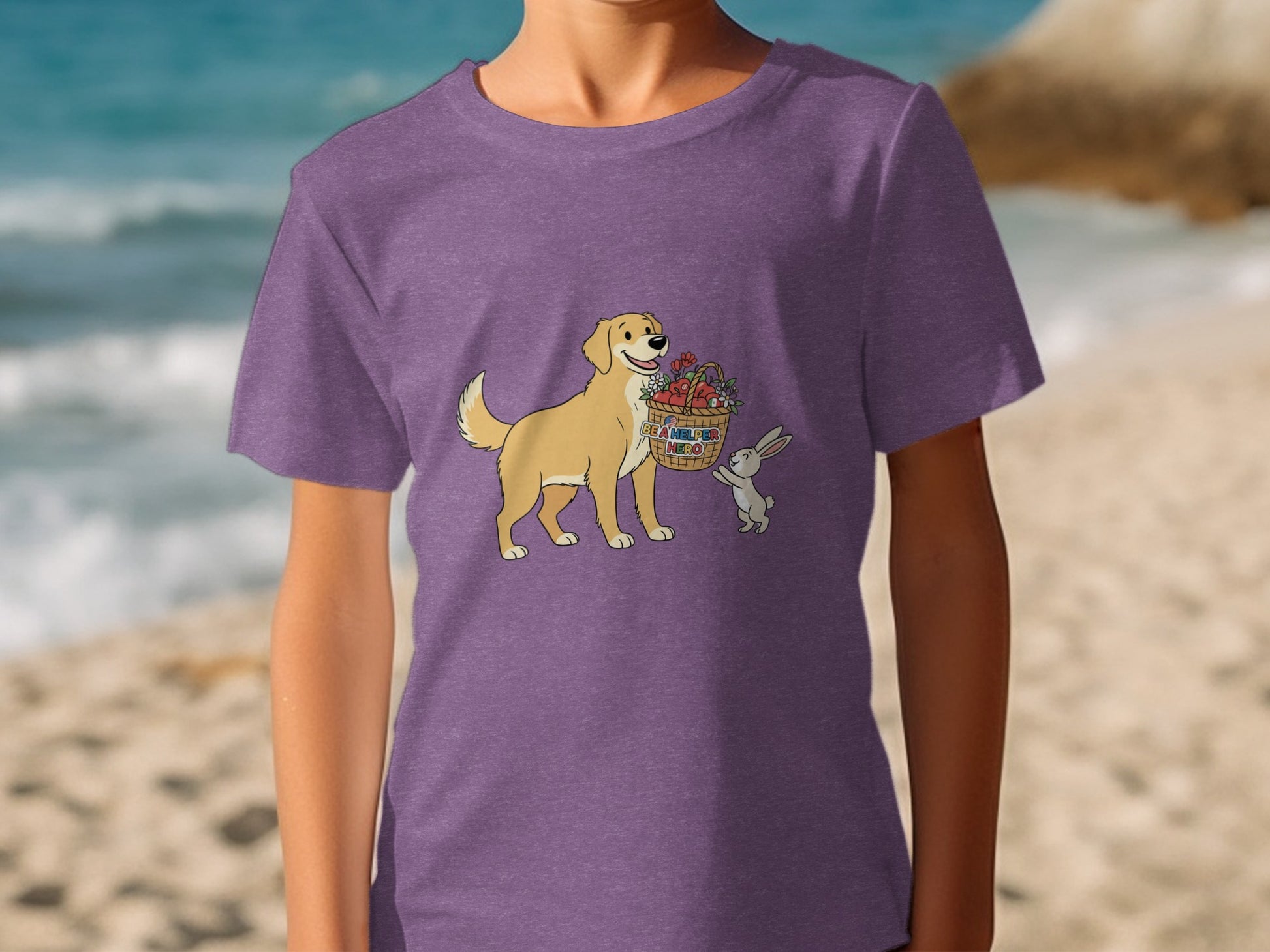 Cute Dog and Bunny Beach Summer Graphic Tee