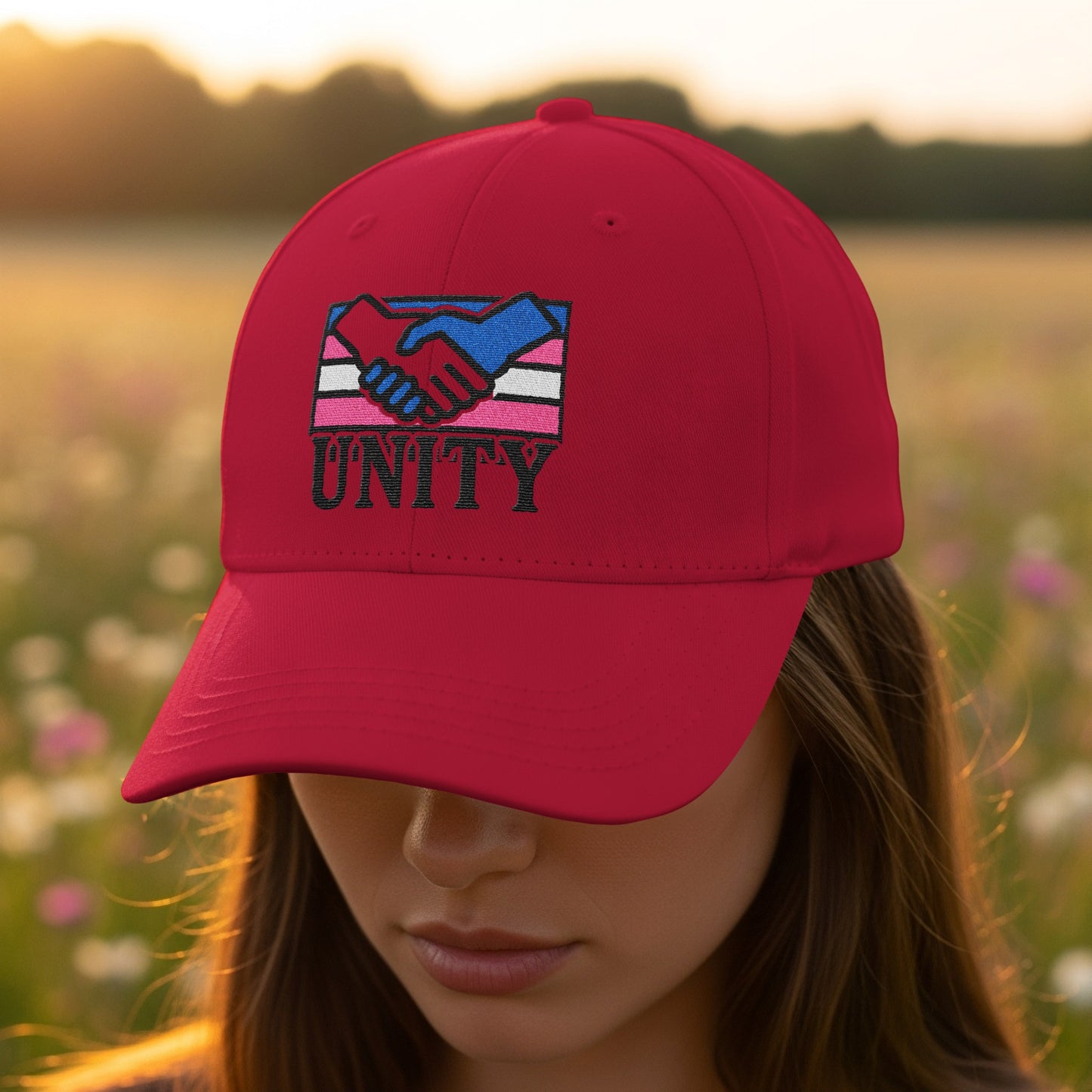 Unity Embroidered Red Baseball Cap product