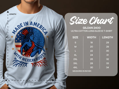 Made in America with Mexican Roots Long Sleeve T-Shirt