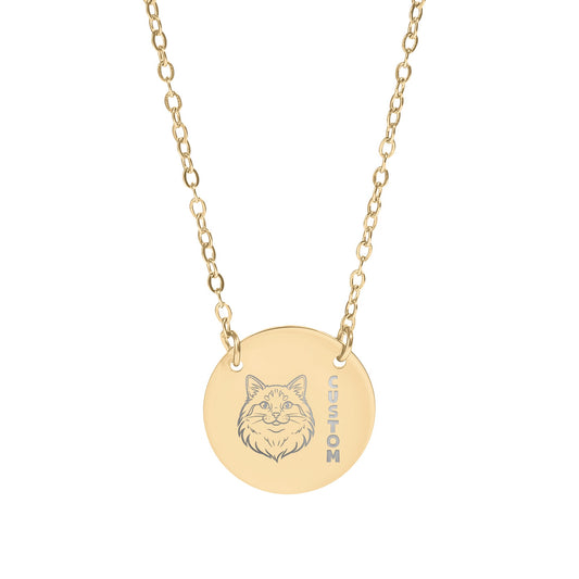 Custom Cat Portrait Art Personalized Necklace