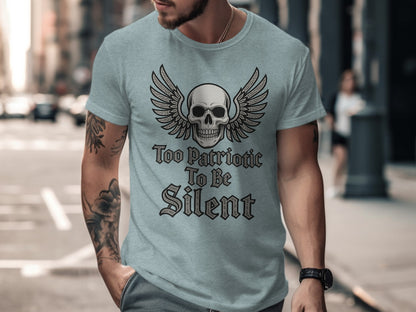 Too Patriotic To Be Silent Skull Graphic Tee