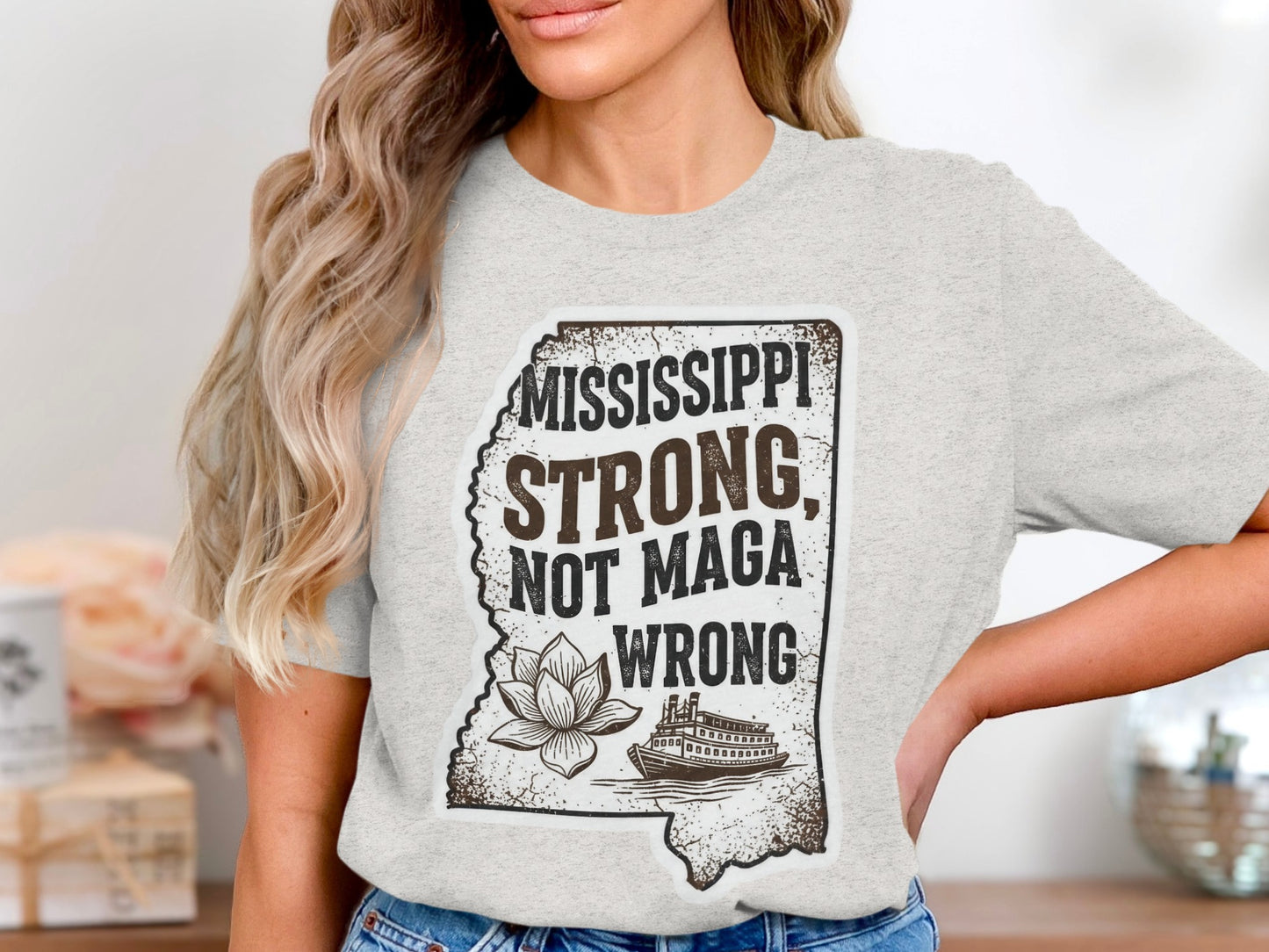 Mississippi Strong Not Maga Wrong Graphic Shirt product