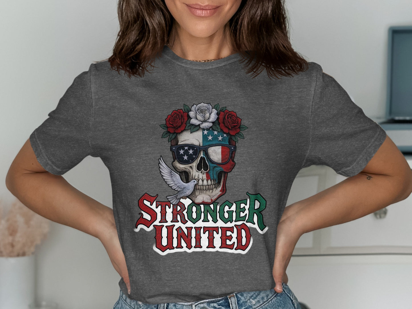 Stronger United Skull Wings Graphic T-shirt product type