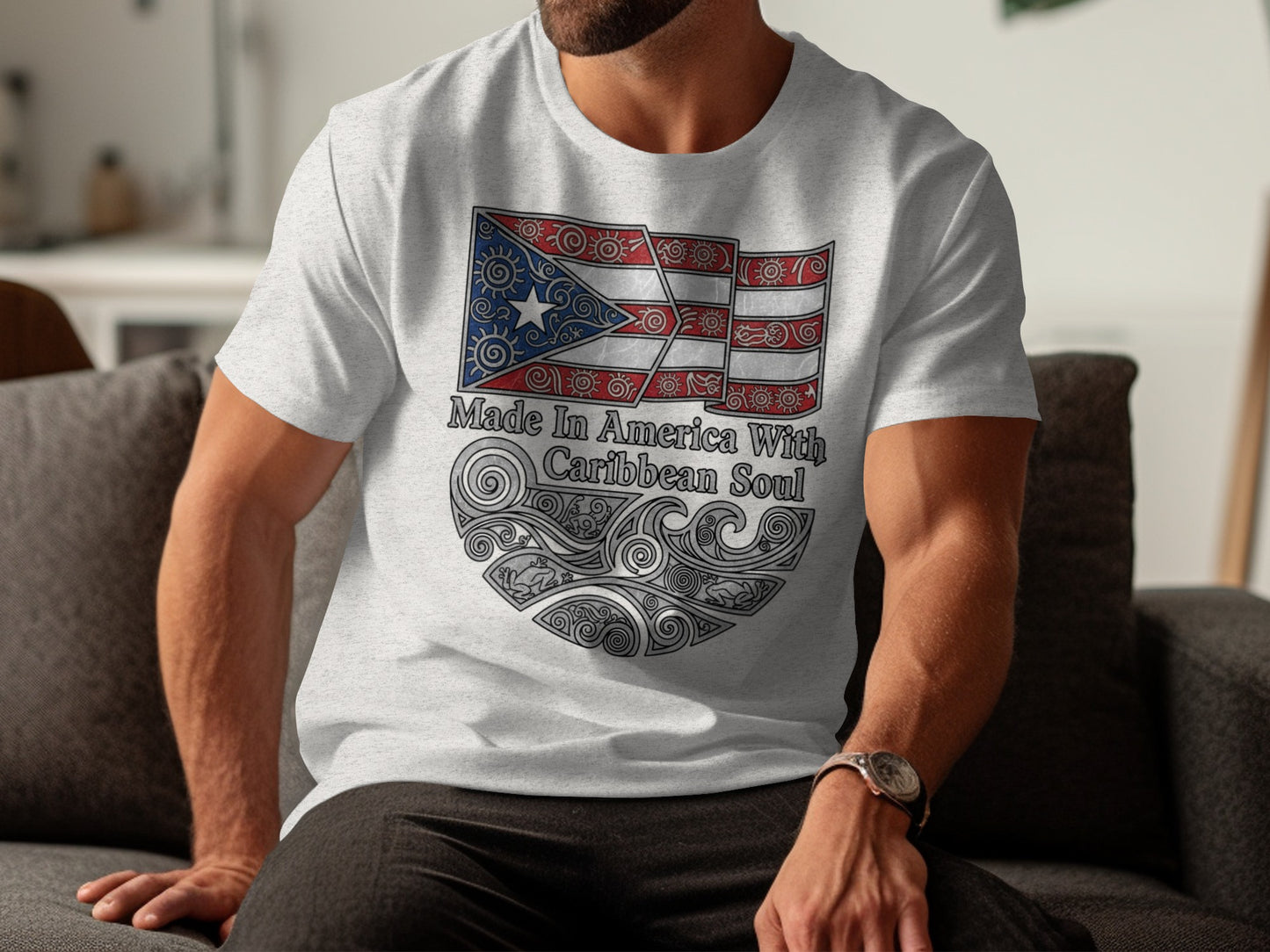 Made In America With Caribbean Soul Printed T-Shirt