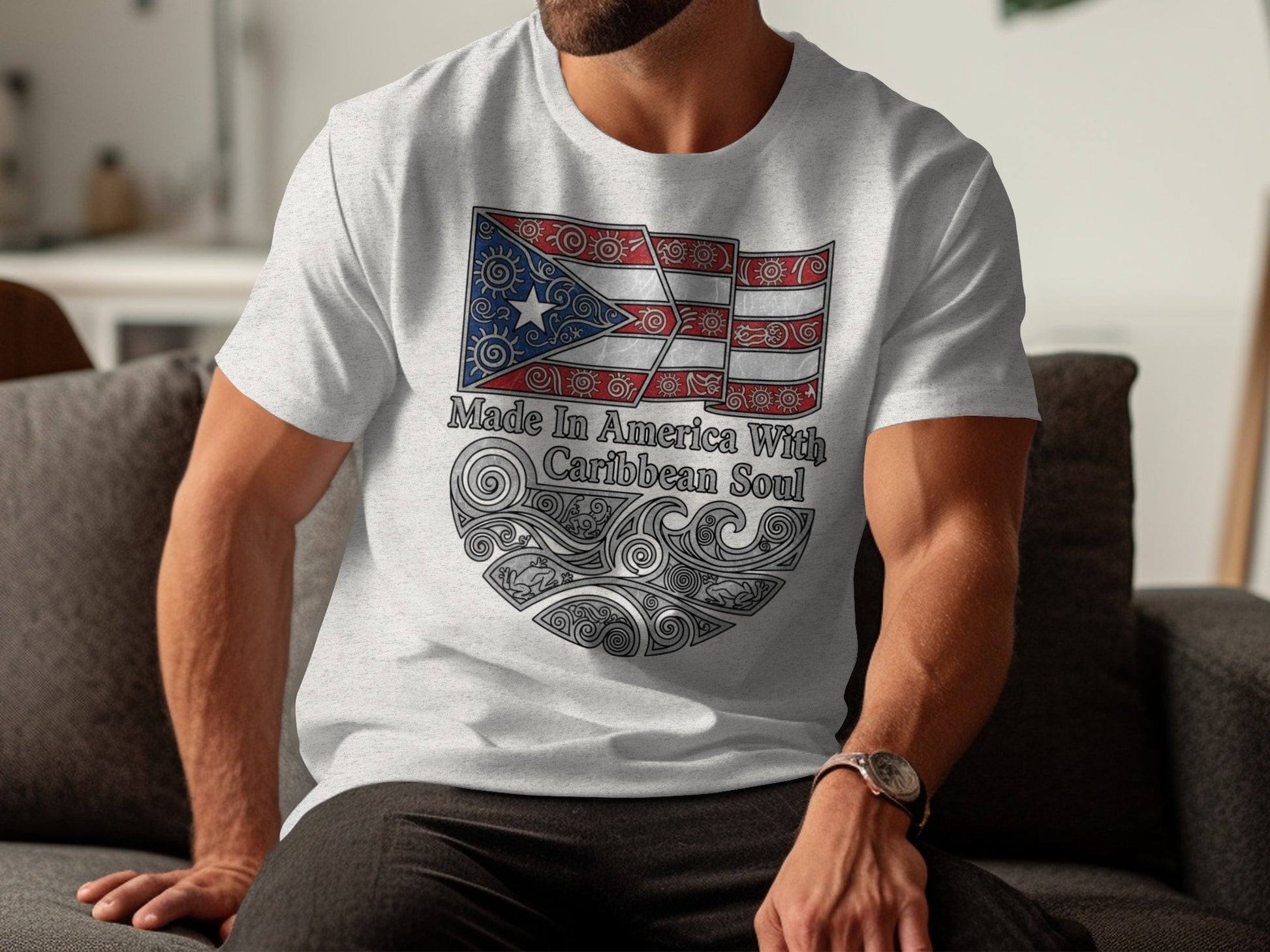 Made In America With Caribbean Soul Printed T-Shirt