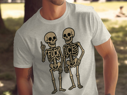 Skeletons with Bold Message Graphic Tee product