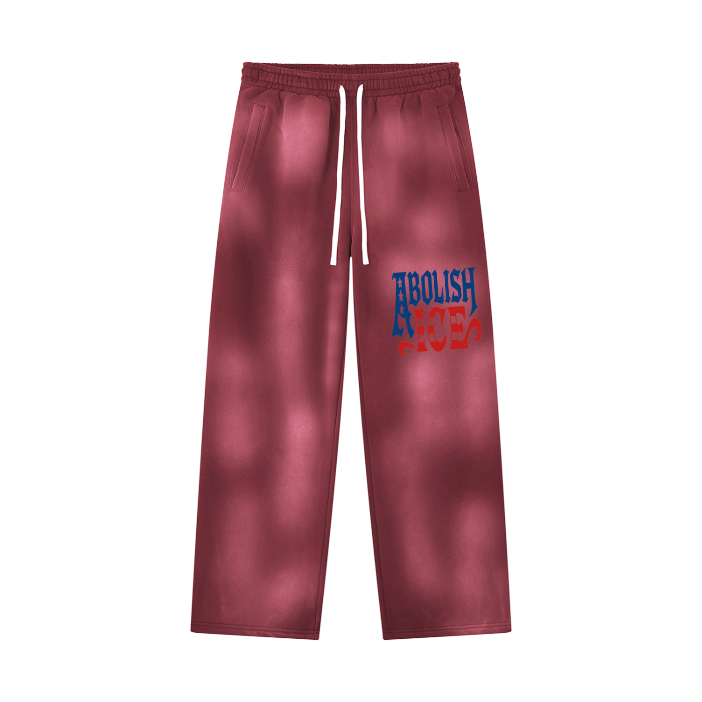 Abolish Ice Unisex Sunfade Wide Leg Fleece Sweatpants