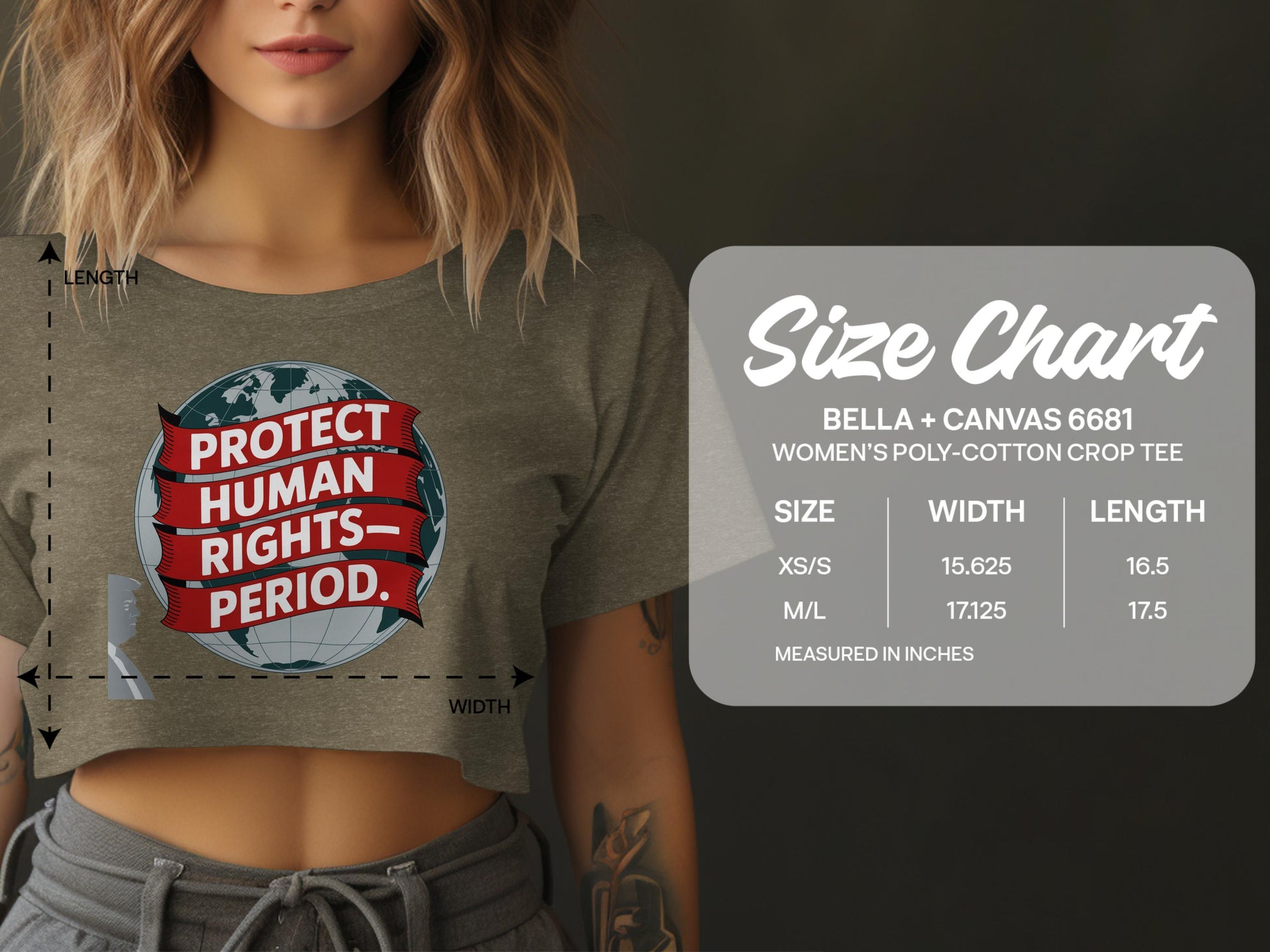 Protect Human Rights Period Graphic Crop Tee product