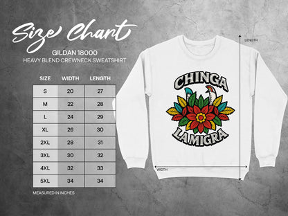 Chinga La Migra Printed Gildan 18000 Sweatshirt product
