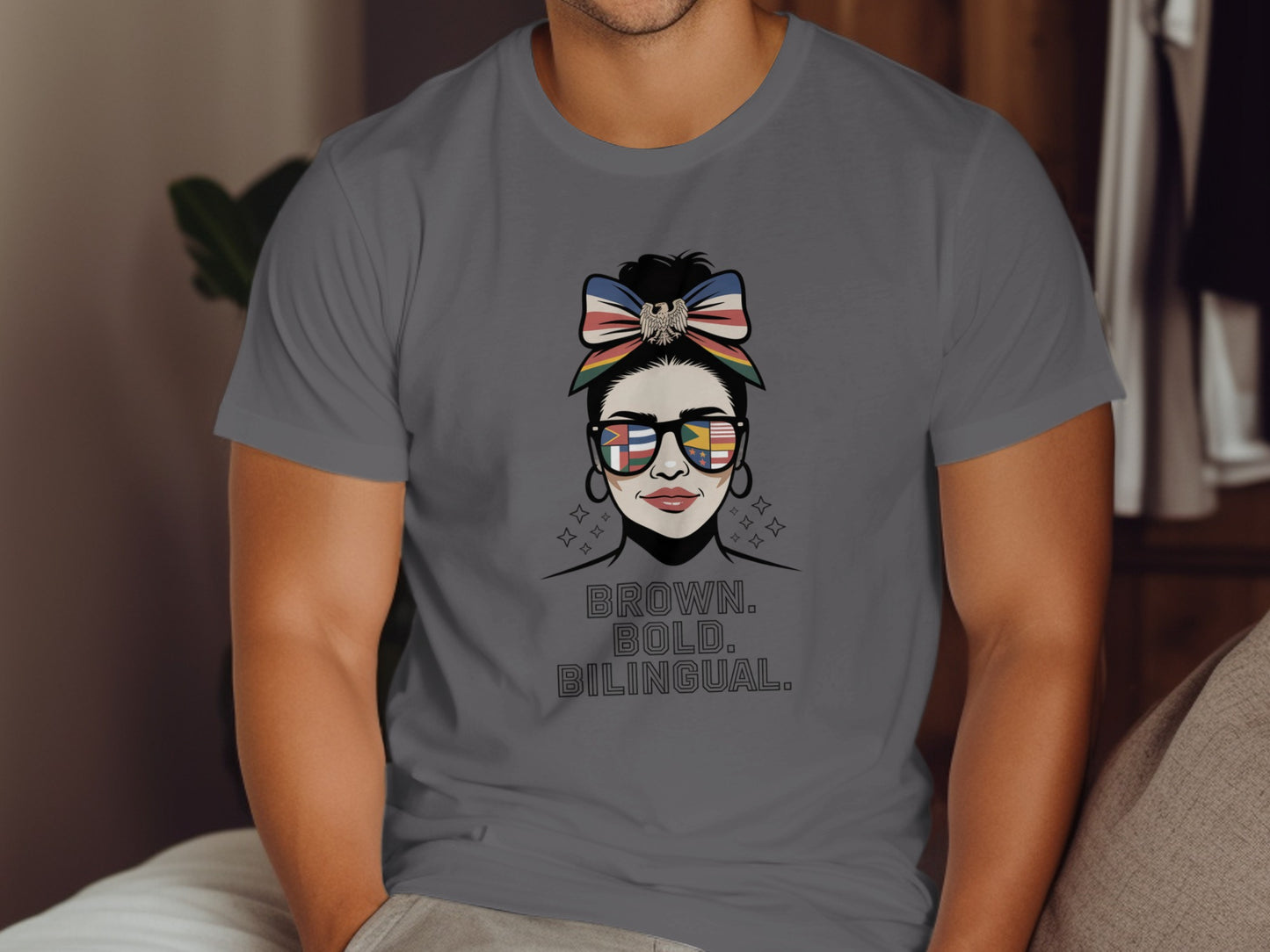 Brown Bold Bilingual Graphic Unisex Tee Shirt product
