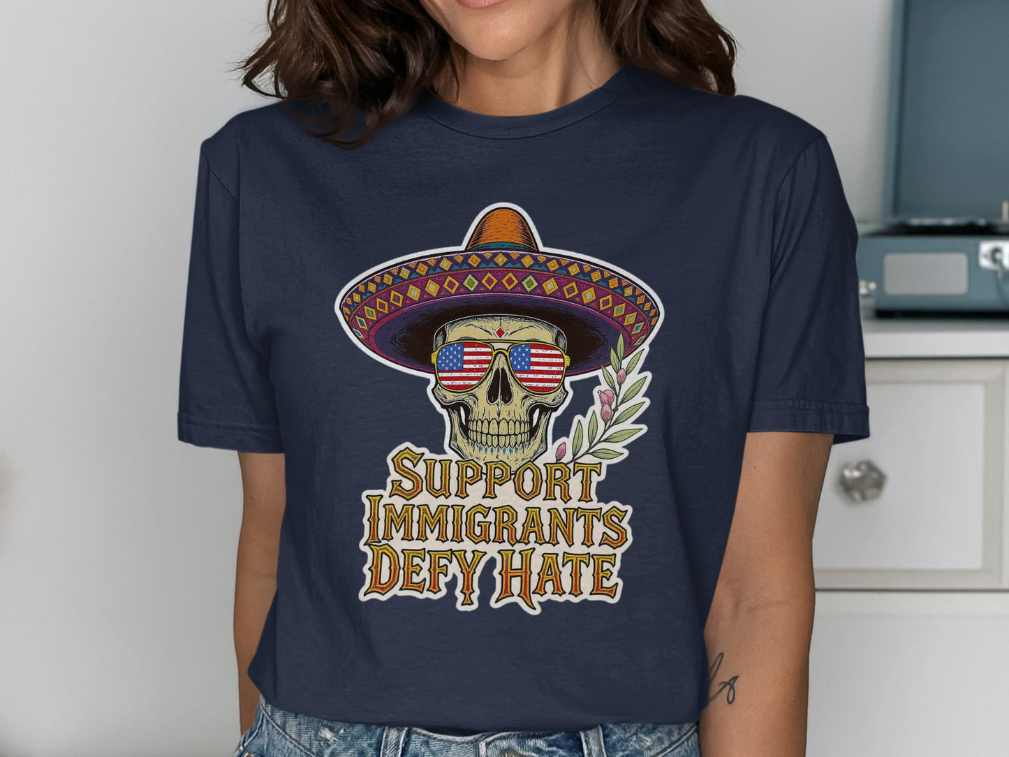Support Immigrants Defy Hate Graphic Shirt product