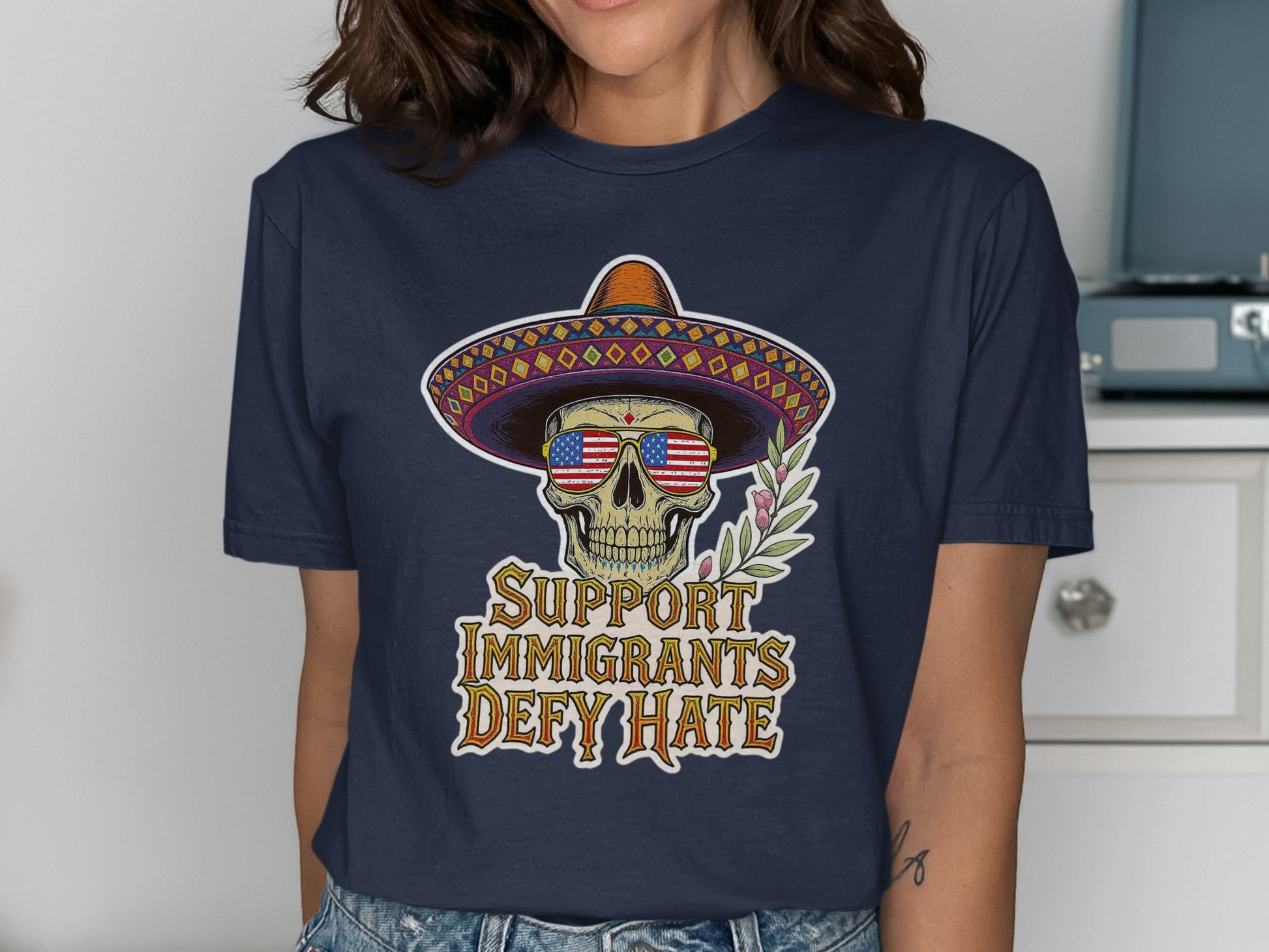 Support Immigrants Defy Hate Graphic Shirt product