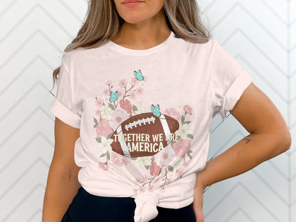 Together We Are America Graphic Floral Tee