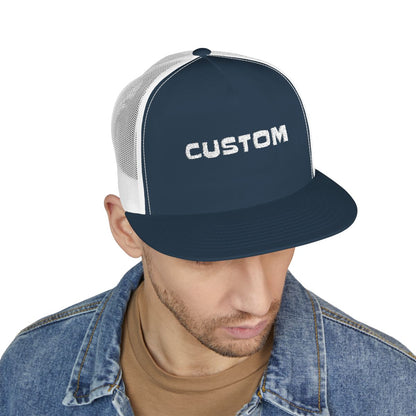 Custom Text Hat 5 Panel Trucker Cap (Embroidery)
