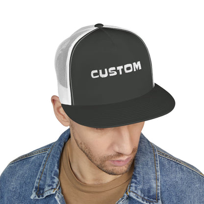 Custom Text Hat 5 Panel Trucker Cap (Embroidery)