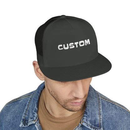 Custom Text Hat 5 Panel Trucker Cap (Embroidery)