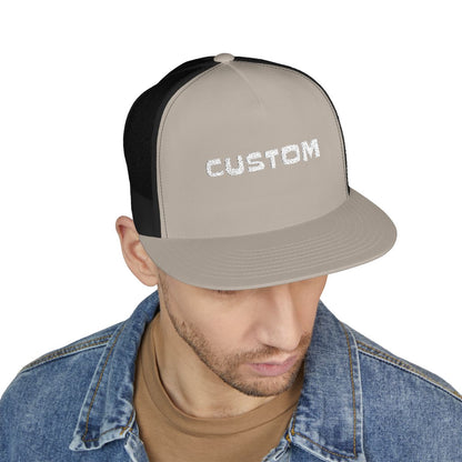Custom Text Hat 5 Panel Trucker Cap (Embroidery)