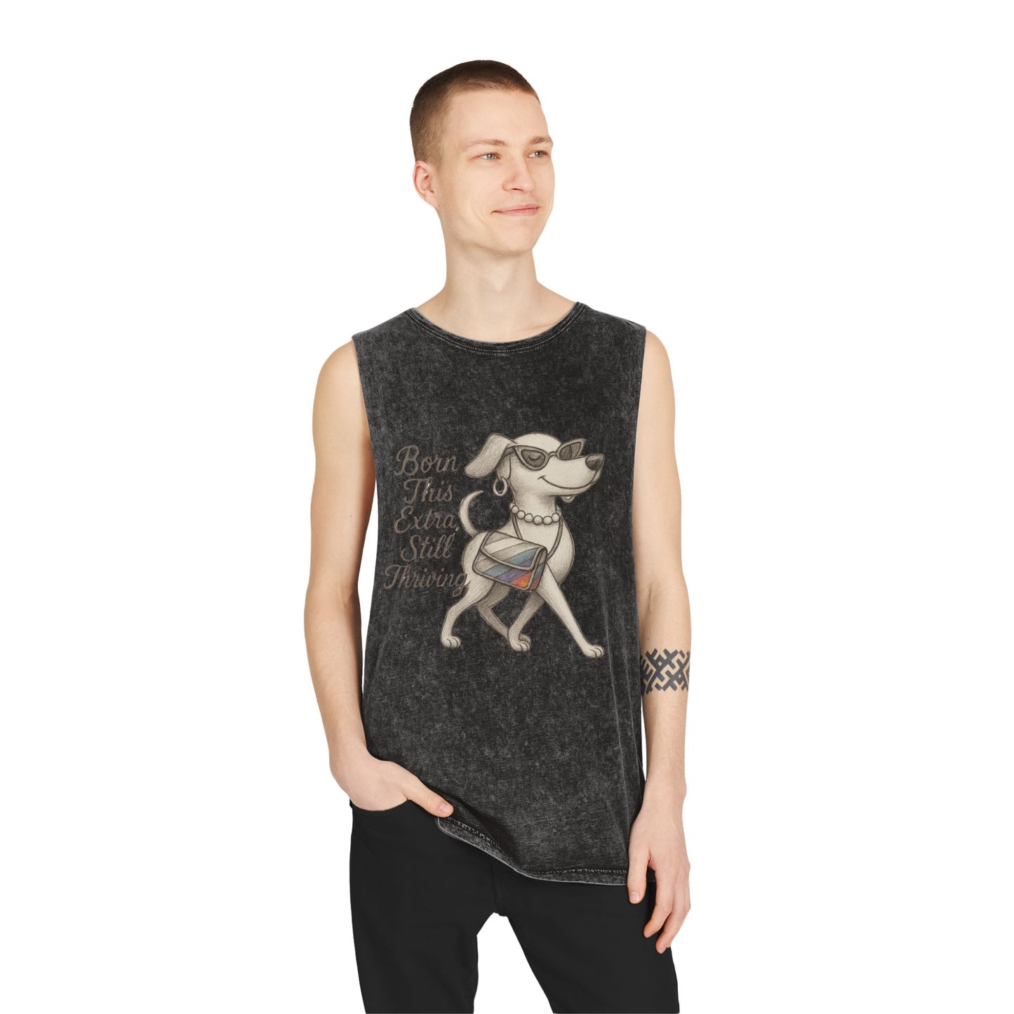 Born Extra Still Thriving Unisex Stonewash Tank Top
