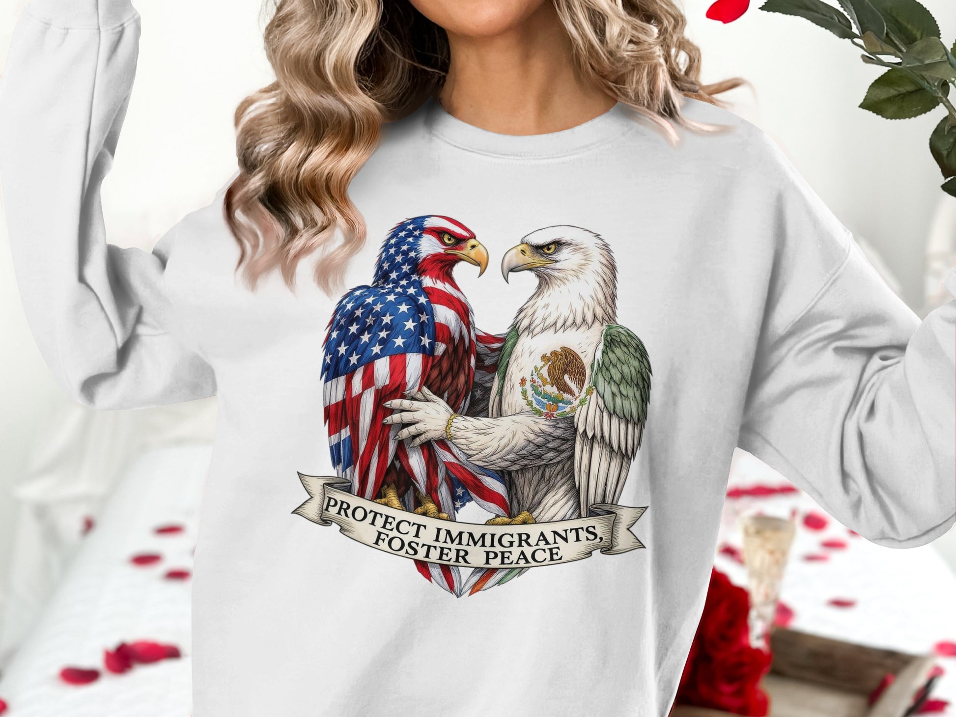 Protect Immigrants Foster Peace Graphic Shirt product type