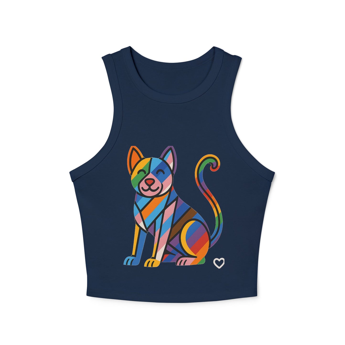 Pride tank top Colorful Cat Graphic Racer Tank Top for Women