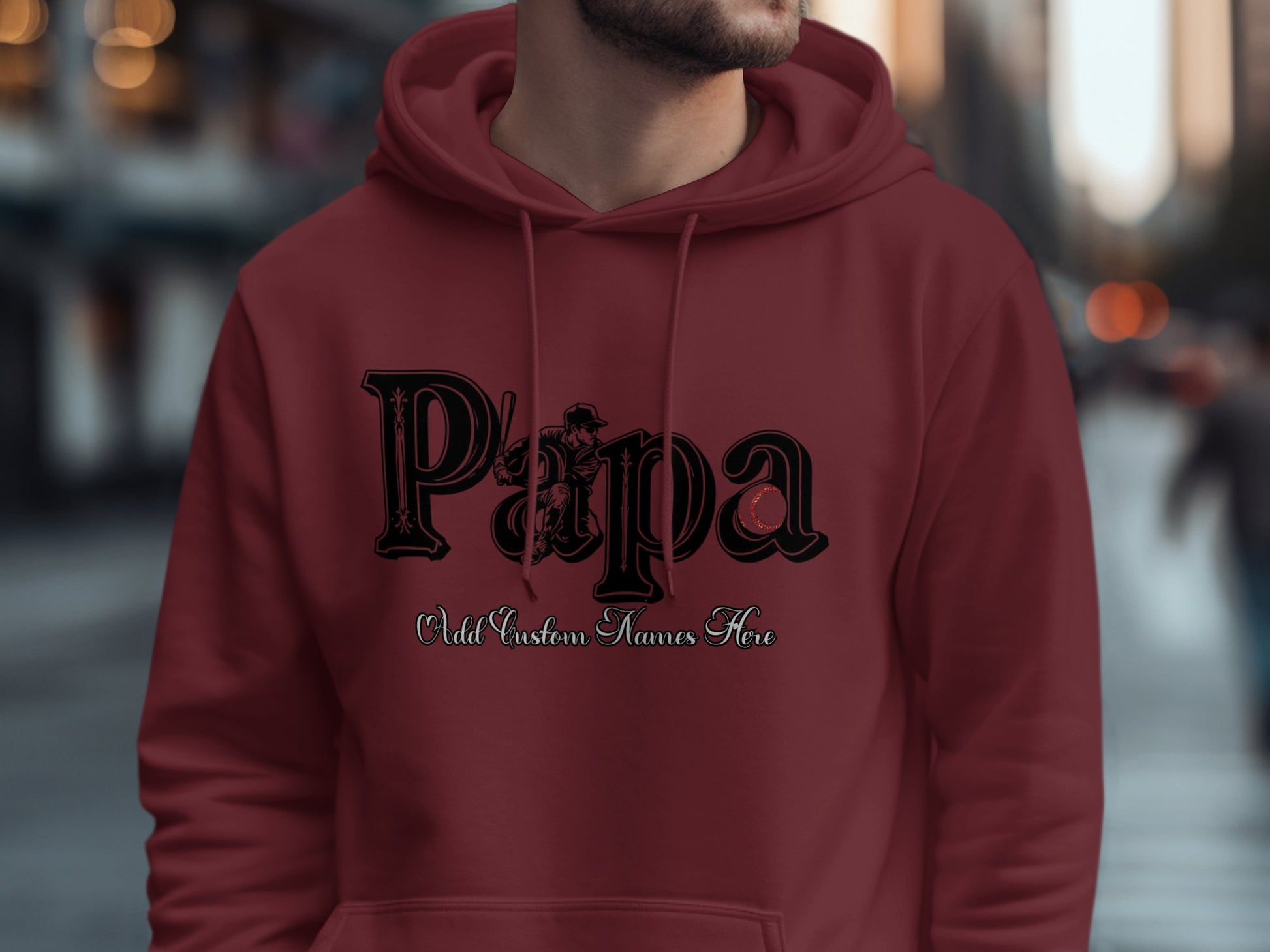 Personalized Papa Themed Hoodie Custom Names product type