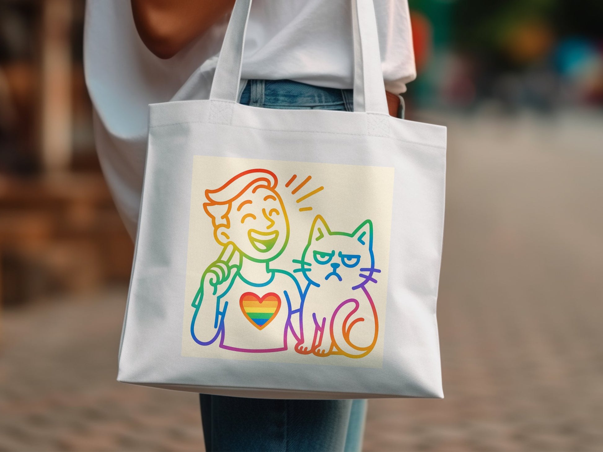 Colorful Cartoon Design Tote Bag product type