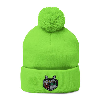 Bright Neon Green Pompom Bad Bunny Beanie Hat