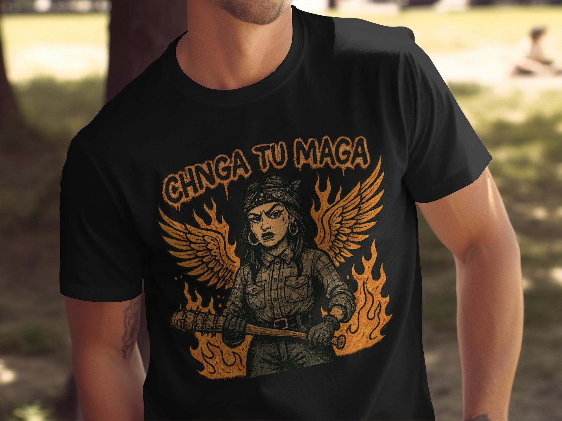Chinga Tu Maga Winged Warrior Design T-shirt product type