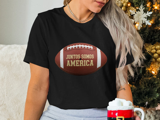 Juntos Somos America Football Graphic Tee Shirt