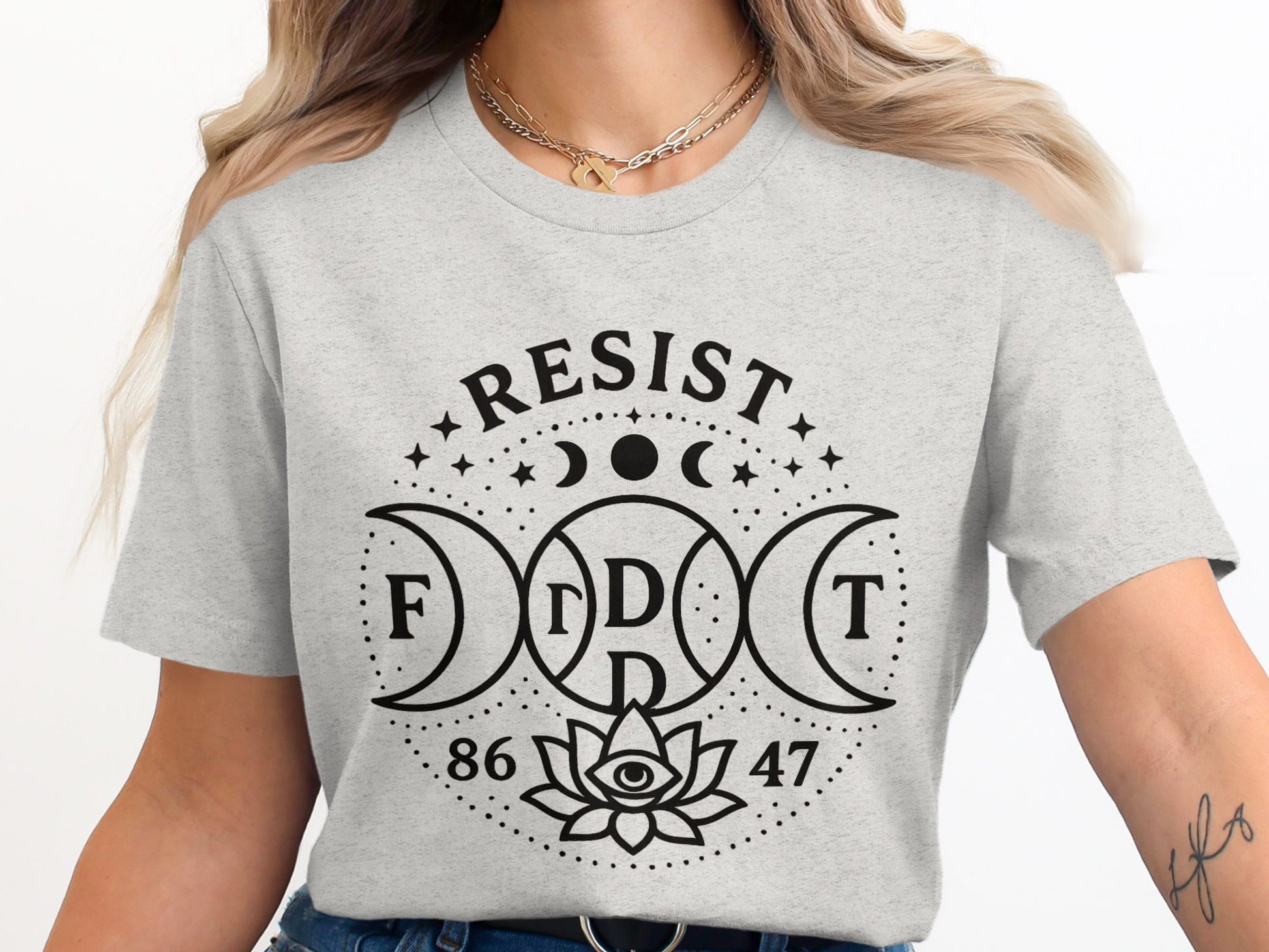 Resist Design Graphic Printed Ladies T-Shirt product