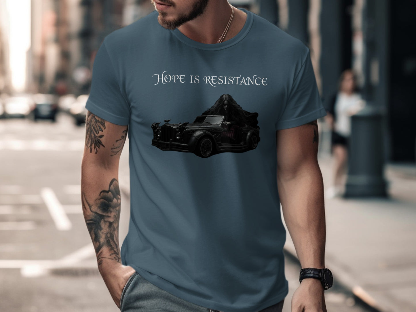 Hope Is Resistance Vintage Car Graphic T-Shirt