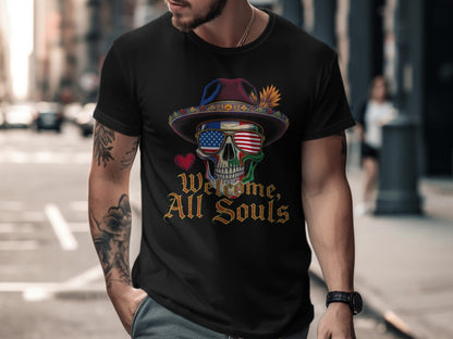 Welcome All Souls Skull Graphic T Shirt product