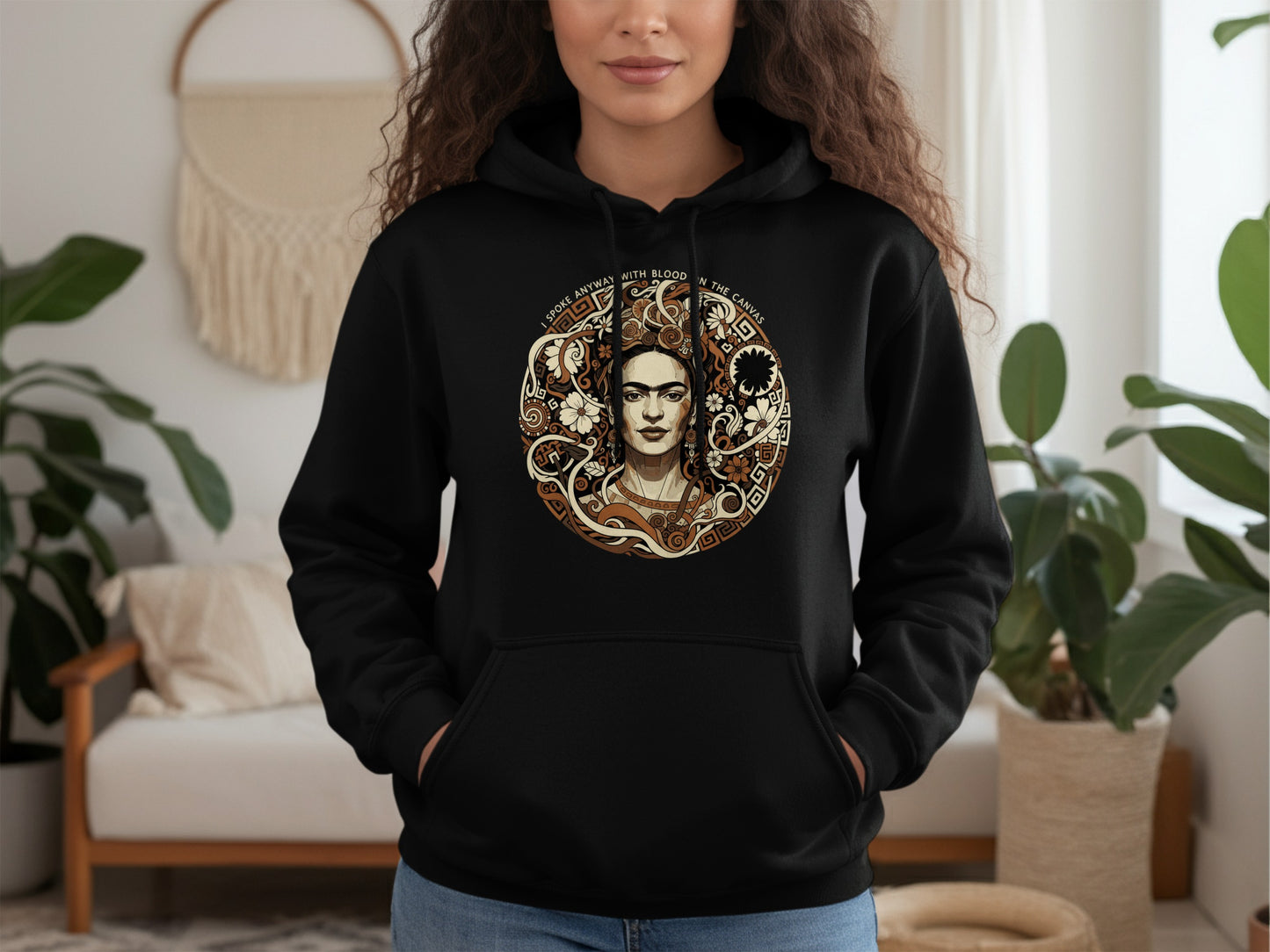 Frida Kahlo I Spoke Anyway With Blood On Canvas Hoodies