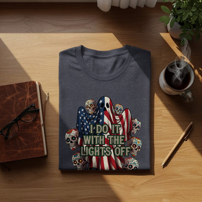 I Do It With The Lights Off Skull Ghost T-shirt product type
