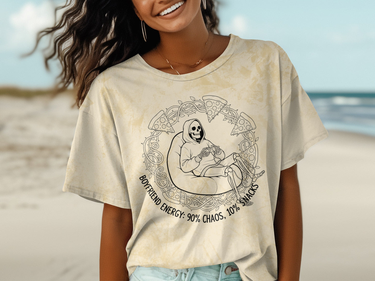 Boyfriend Energy Chaos Snacks Graphic Tee