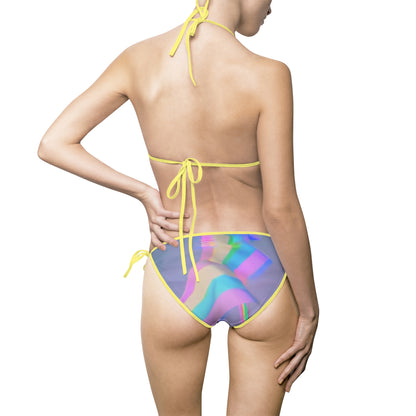 Pride Rainbow Women's Bikini Swimsuit, Colorful Summer Swimwear, LGBTQ+ Pride Gift, Beachwear, Pool Party Swim Set, AOP Swimwear