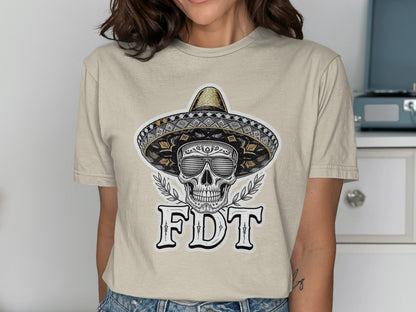 FDT Skull with Hat Graphic Printed T-shirt product