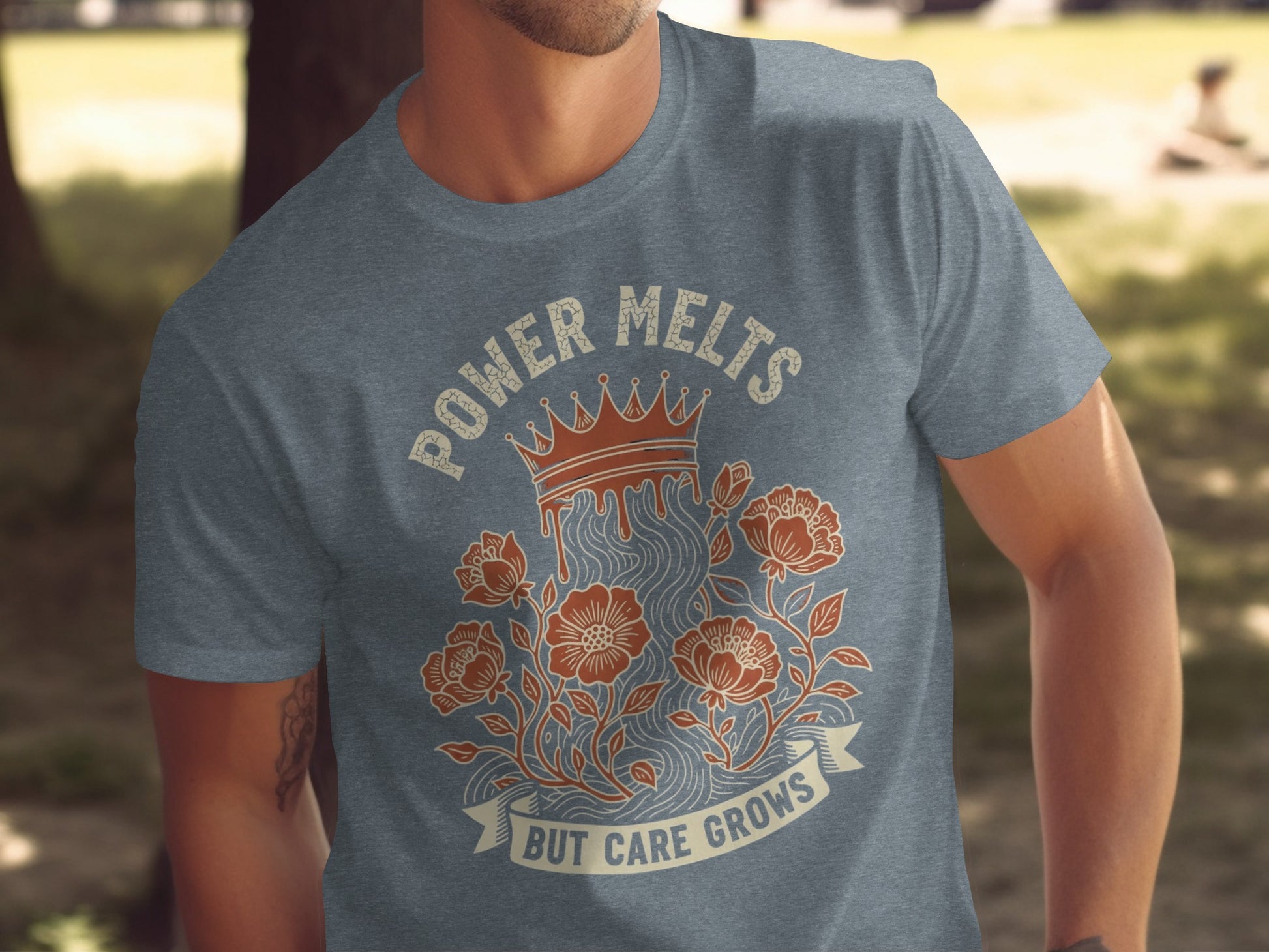 Power Melts But Care Grows Graphic T-shirt product type
