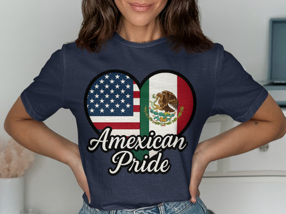 Amercian Mexican Pride Heart Flag Graphic T-shirt product