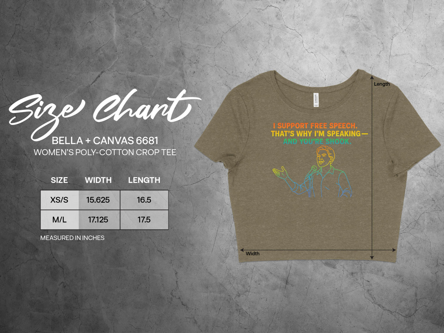 I Support Free Speech Crop Tee Women's Product type