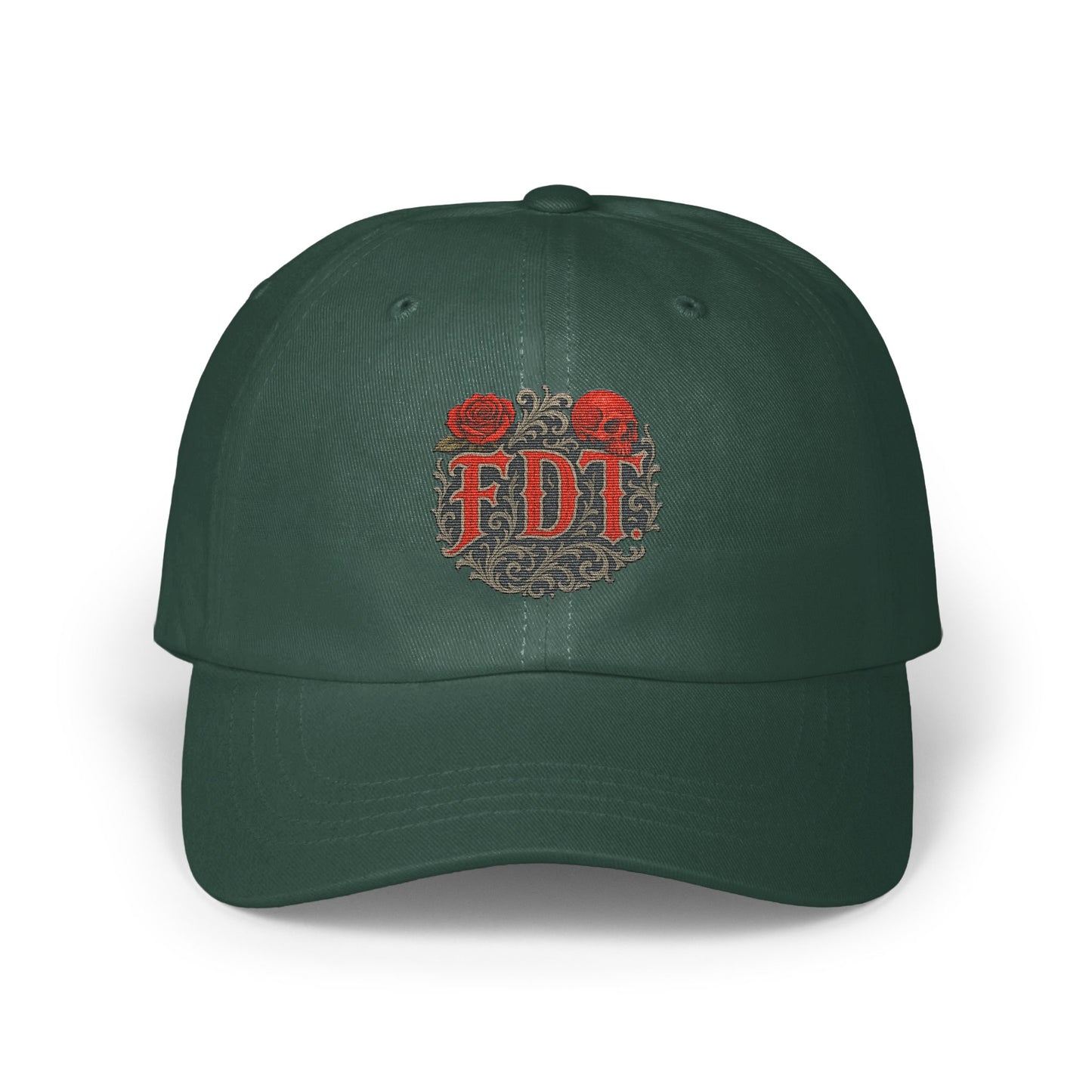 Embroidered Floral Design Monogrammed Green Hat product