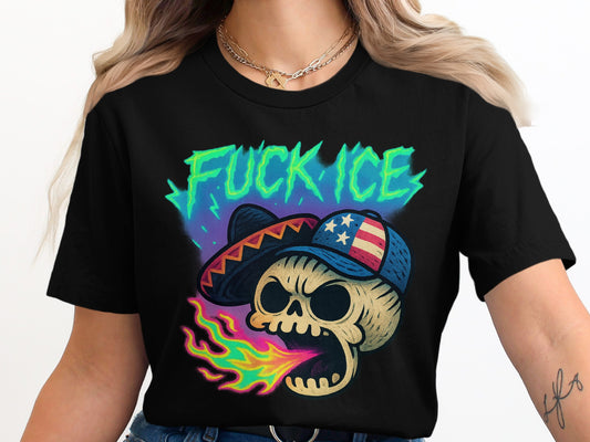 Vibrant Skull with Hat Graphic Design T-Shirt product